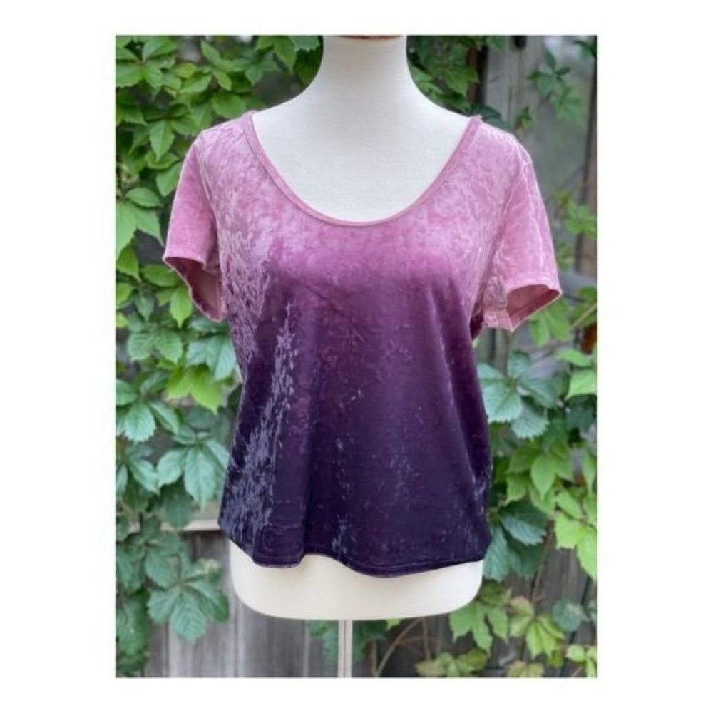 American Eagle Velvet Ombre Short Sleeve Shirt
